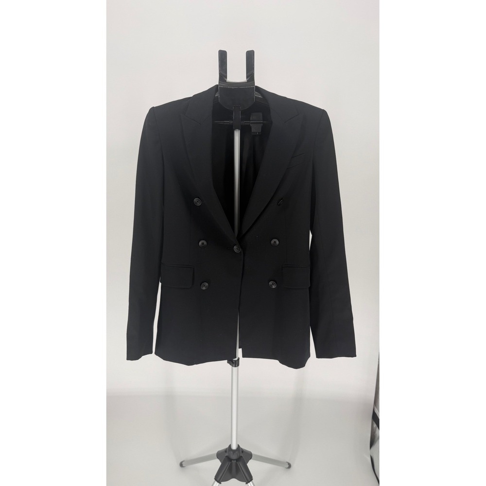 Rag & Bone Women's Double Breasted Wool Blazer Black Size 4 Made USA Office